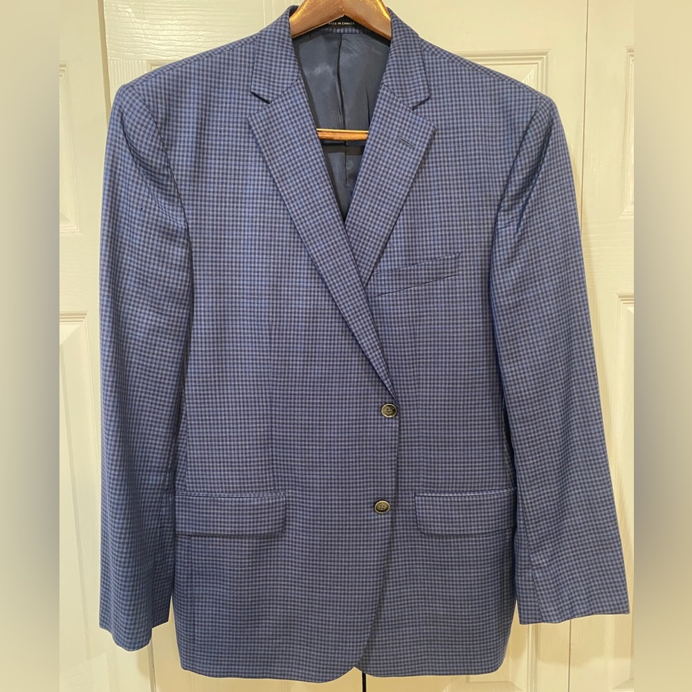 Cremiuex Mens 46R single vent blazer sport coat jacket blue